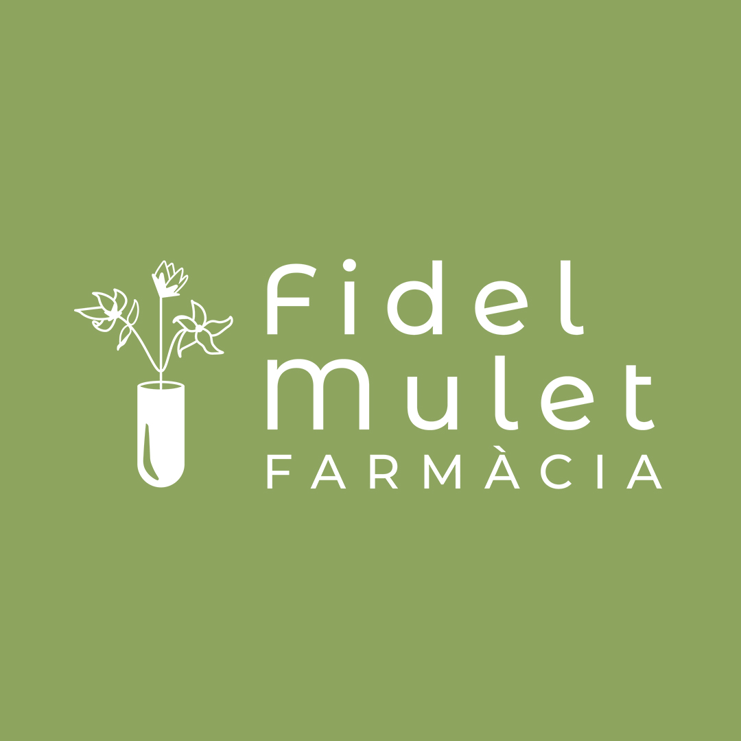 Reducció Logo Farmàcia Fidel Mulet amb fons verd