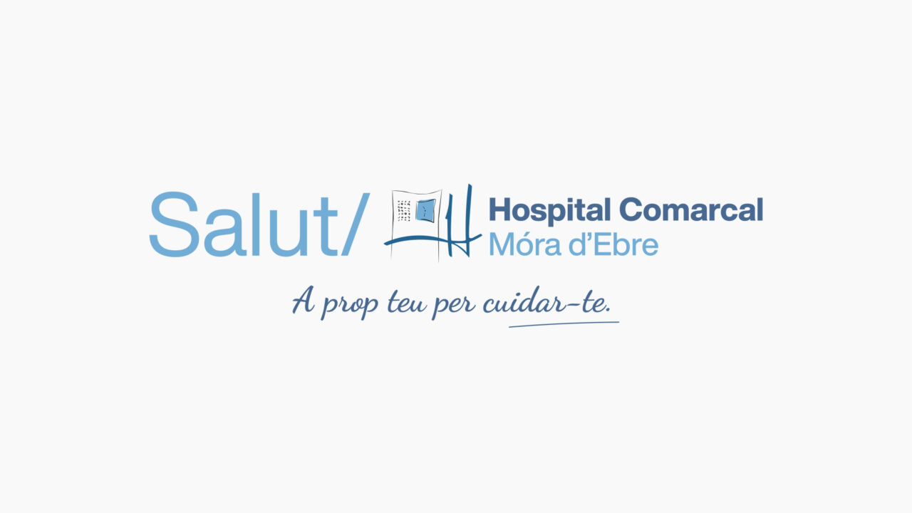 Claim de l'Hospital Comarcal Móra d'Ebre amb el seu logotip i la marca Salut