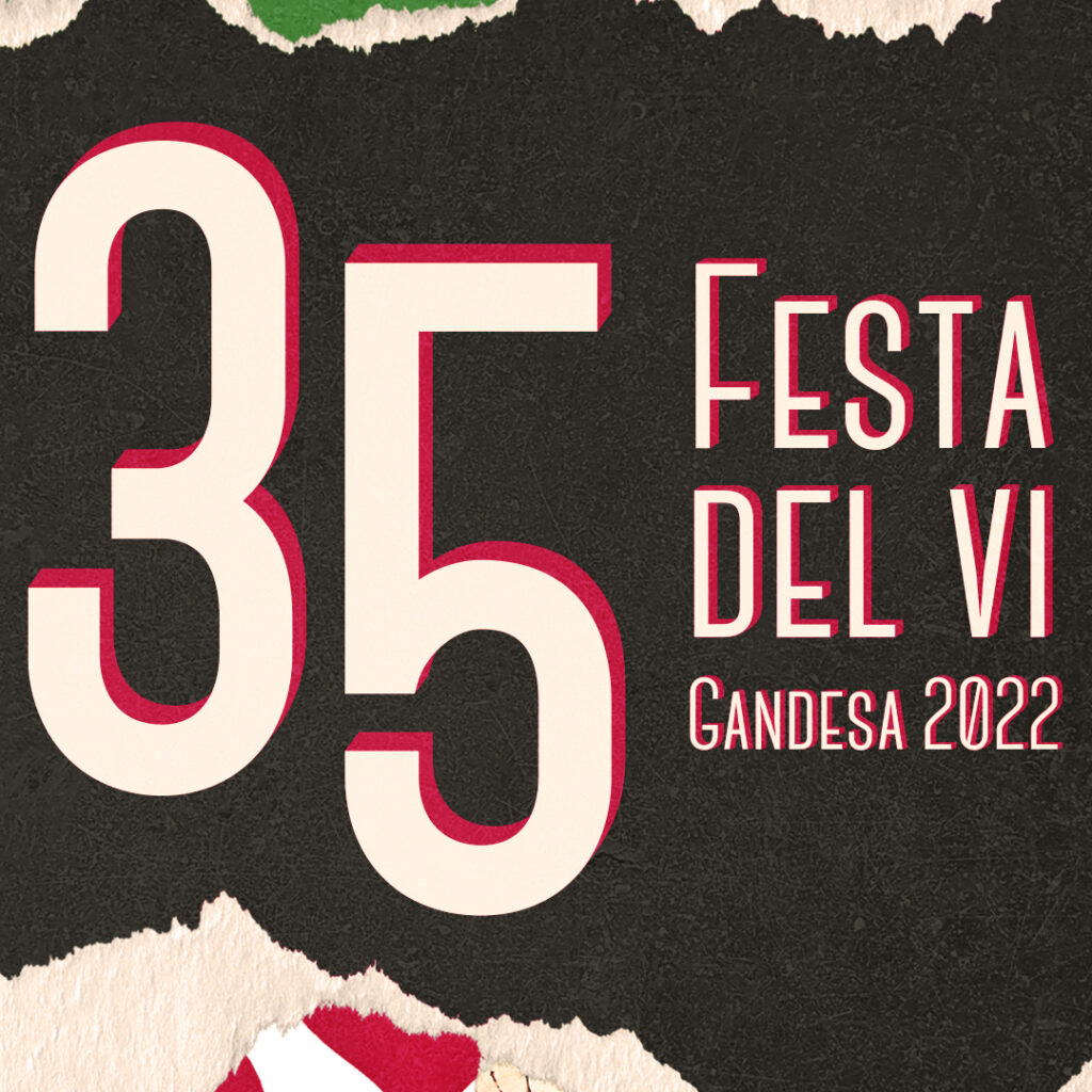 Logo de la 35a Festa del Vi de Gandesa sobre un fons de color negre