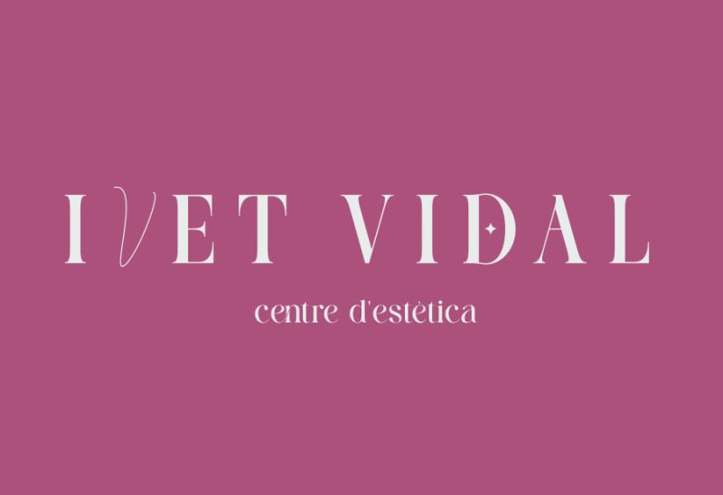 Logotip d'Ivet Vidal amb un fons rosa fúcsia
