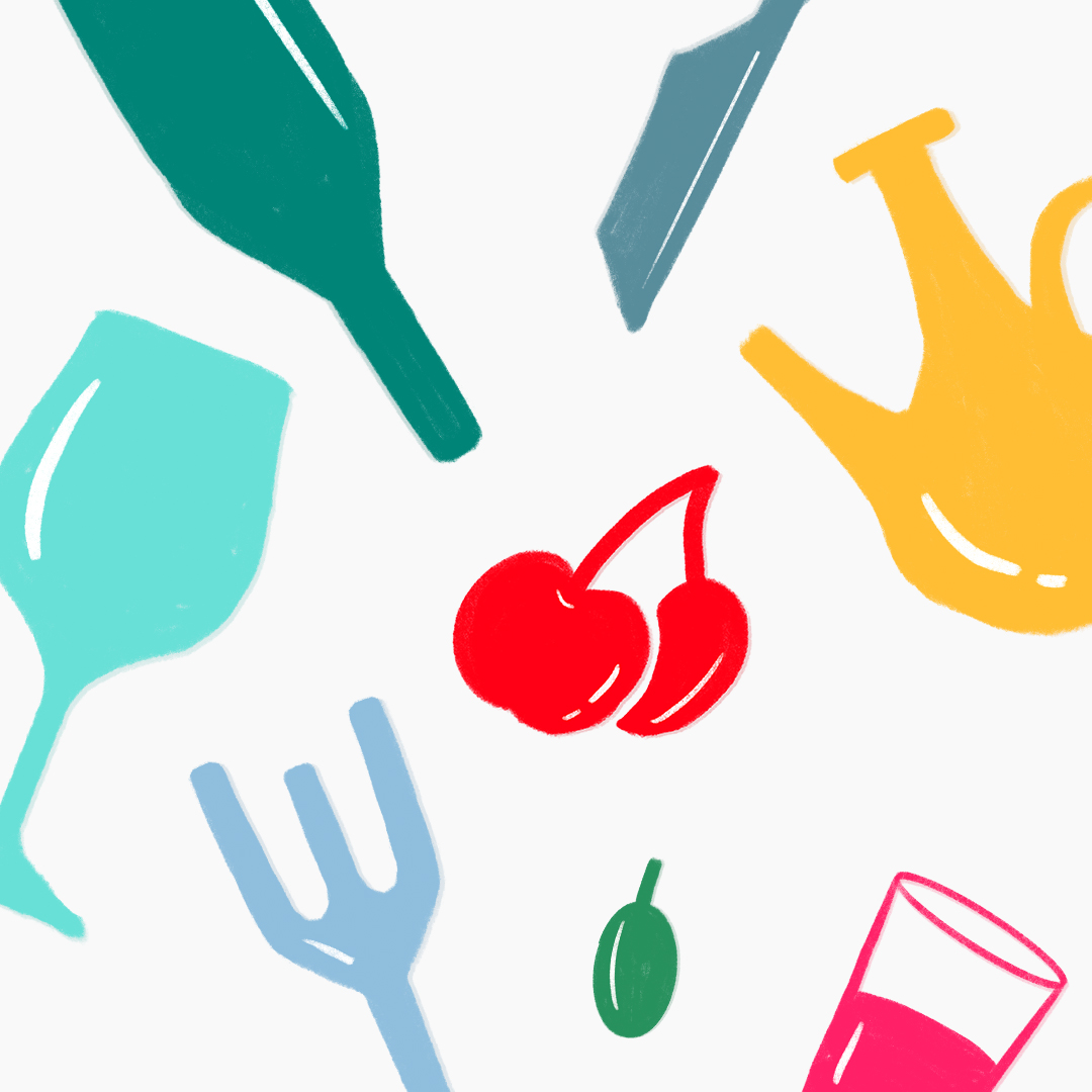 Dibuixos Tasta Vilalba sobre un fons gris