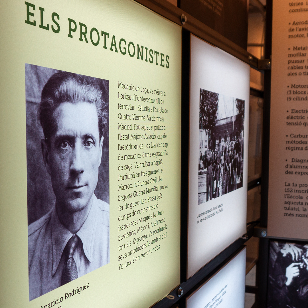 Primer pla de la fotografia d'un mecànic de la Guerra Civil Espanyola